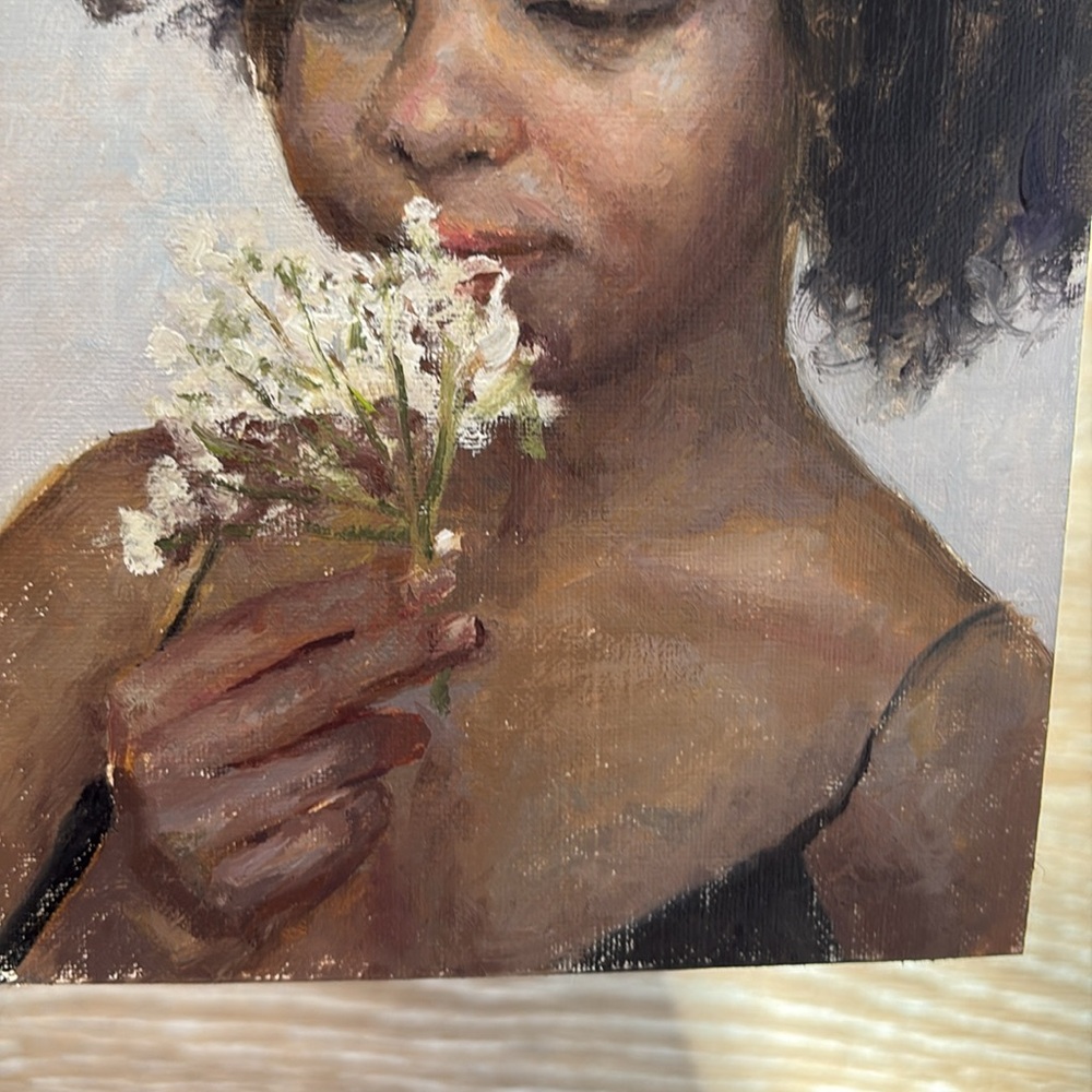 Oil painting- girl with flower - Picture 6 of 10